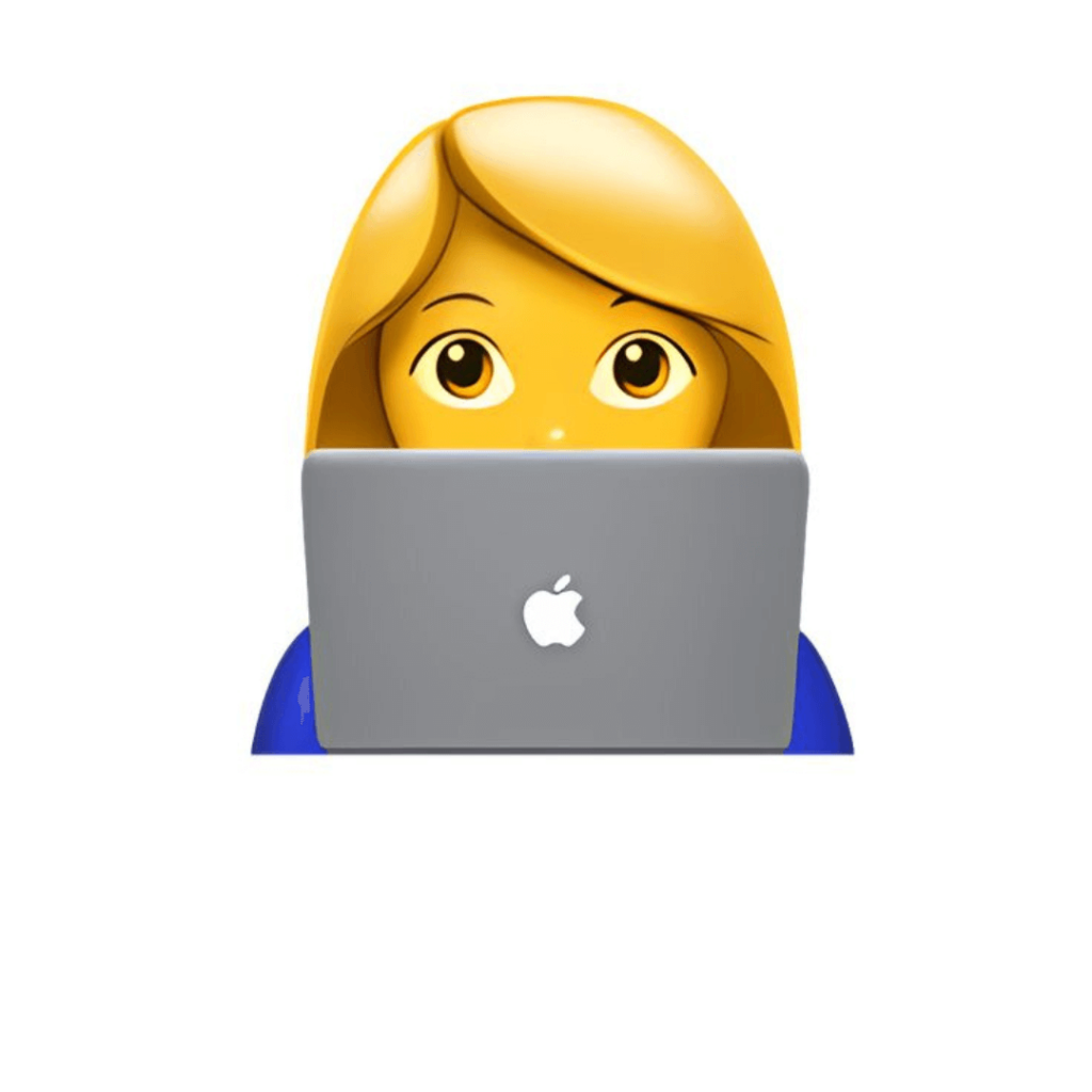 Emoji woman with computer